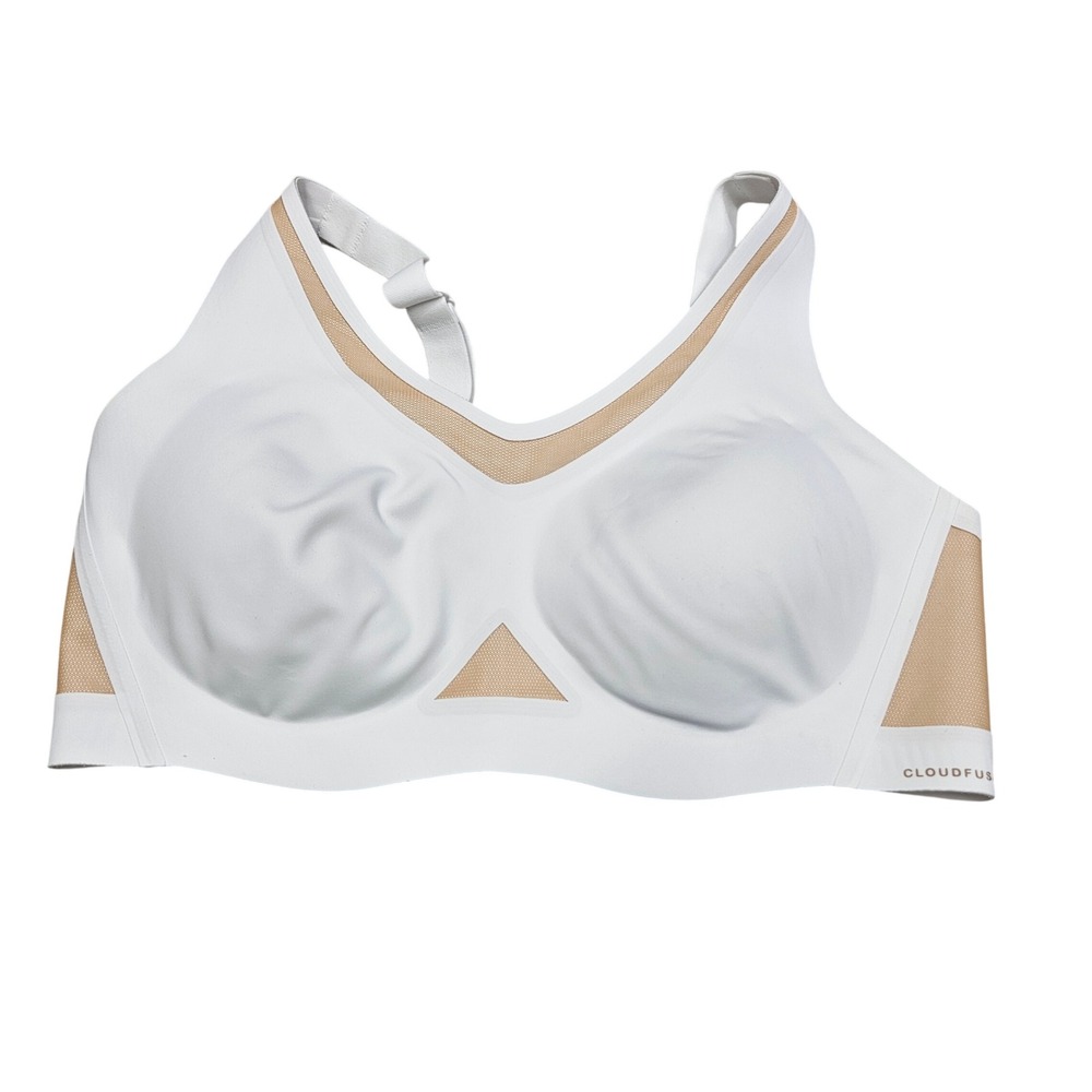Honeylove Cloudfuse Crossover Bra Womens M+ White Mesh Trim Wireless Supportive